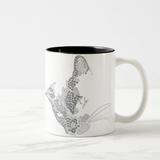 Typografisch Kat Tweekleurige Koffiemok (Rechts)