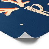 Typografisch kerstfeest met feestrennen en lampjes poster (Hoek)