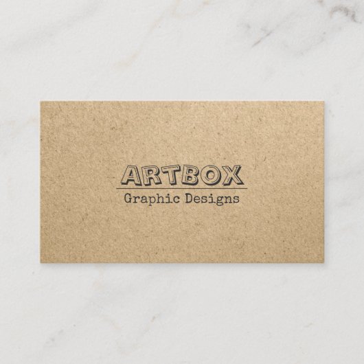 Typografisch kraftpapier visitekaartje (Voorkant)