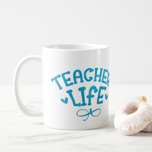 typografisch LEVENSONDERWIJS Koffiemok (Met donut)