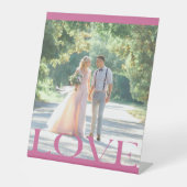 Typografisch LOVE Lijst Design voetstuk teken Reclamebord Met Voetstuk (Voorkant)