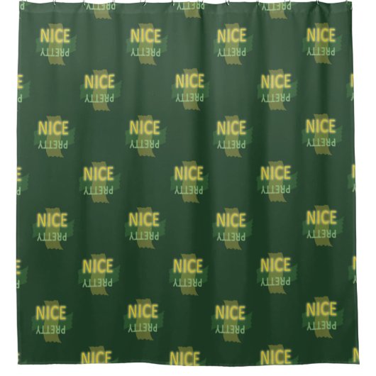 Typografisch Mooi Geel Groen Douchegordijn (Voorkant)