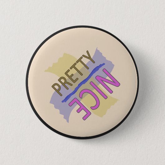 Typografisch Mooi Roze Bruin Blauw Ronde Button 5,7 Cm (Voorkant)