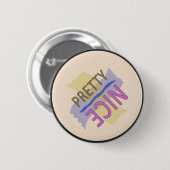 Typografisch Mooi Roze Bruin Blauw Ronde Button 5,7 Cm (Voorkant /achterkant)