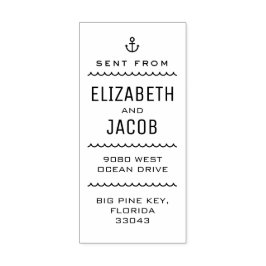 Typografisch Nautical Couple's Return Adres Label Rubberstempel