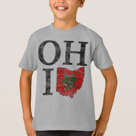 Typografisch Ohio Rood Buckeye Nut Kinder T-shirt