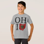 Typografisch Ohio  Rood Buckeye Nut Kinder T-shirt (Voorkant volledig)