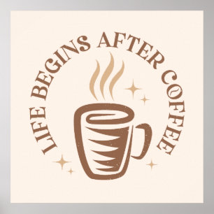  typografisch ontwerp met koffiekopje. poster