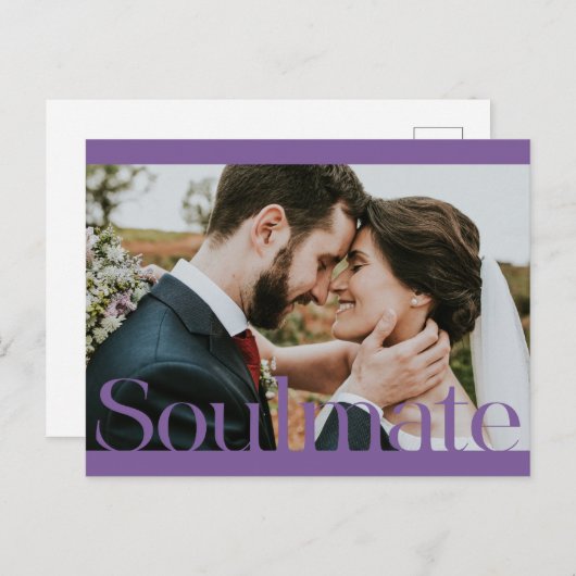 Typografisch ontwerp van het Soulmate Lijst Briefkaart (Voorkant / Achterkant)