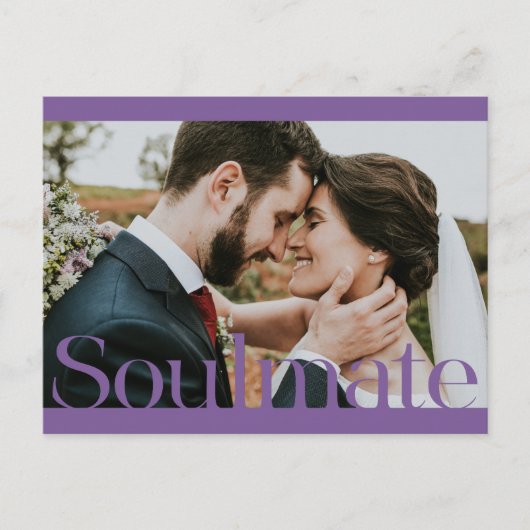 Typografisch ontwerp van het Soulmate Lijst Briefkaart (Voorkant)