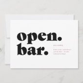 Typografisch Open Bar Sparen de Kaart van de Datum (Voorkant)