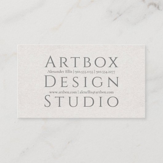 typografisch rijstpapier | Naturel Visitekaartje (Achterkant)