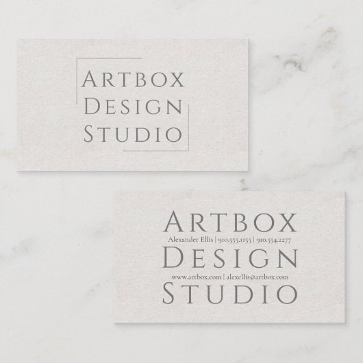 typografisch rijstpapier | Naturel Visitekaartje (Voorkant / Achterkant)