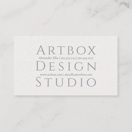 typografisch rijstpapier | Wit Visitekaartje (Achterkant)