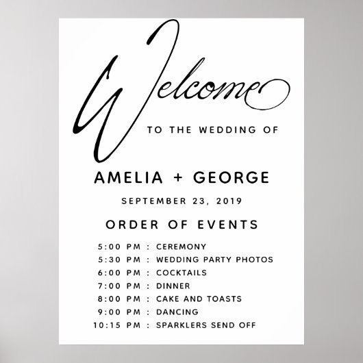 Typografisch script Natuurhandschrift Poster (Voorkant)