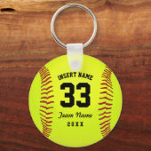 Typografisch softbalteam sleutelhanger (Voorkant)