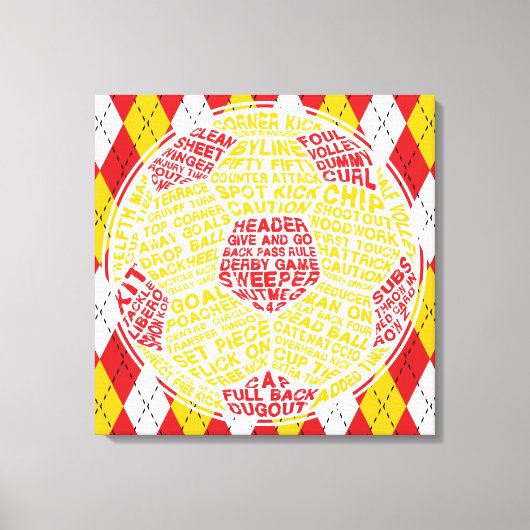 Typografisch Voetbal Box Canvas Afdruk (Voorkant)
