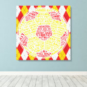 Typografisch Voetbal Box Canvas Afdruk (Insitu (Houten vloer))