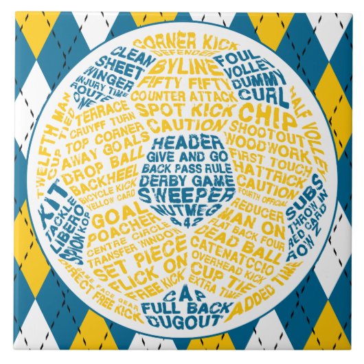 Typografisch Voetbal Tegeltje (Voorkant)