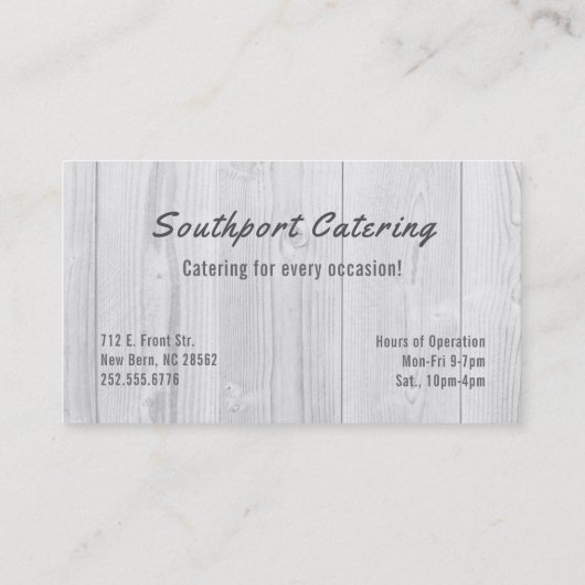 Typografisch wit hout visitekaartje (Achterkant)