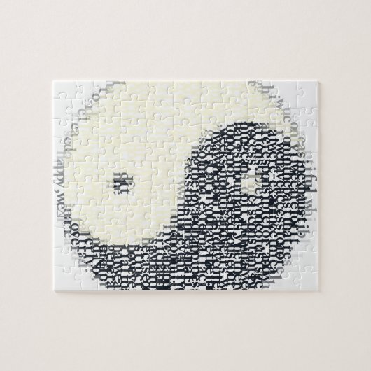 typografisch yin-yang-symbool legpuzzel (Horizontaal)