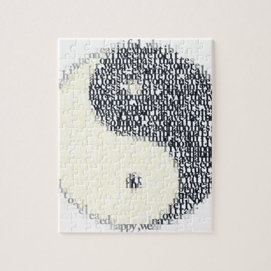 typografisch yin-yang-symbool legpuzzel (Verticaal)