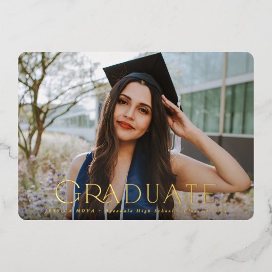 Typografische 2 foto Afstuderen aankondiging (Voorkant)