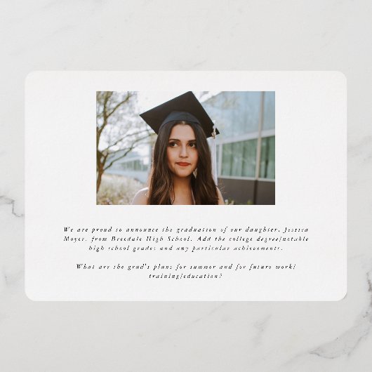 Typografische 2 foto Afstuderen aankondiging (Achterkant)