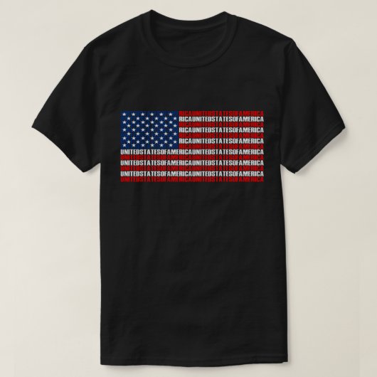 Typografische Amerikaanse vlag T-shirt (Design voorkant)