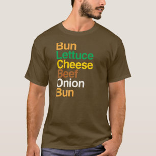 Typografische anatomie van cheeseburger T-Shirt