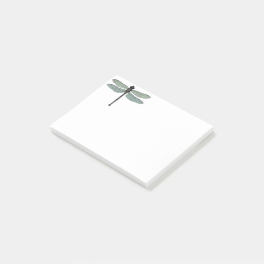 Typografische Antiek Dragonfly Retro Render Post-it® Notes (Schuin)