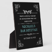  Typografische Bar/bat Mitzvah Plaque Fotoplaat (Zijkant)