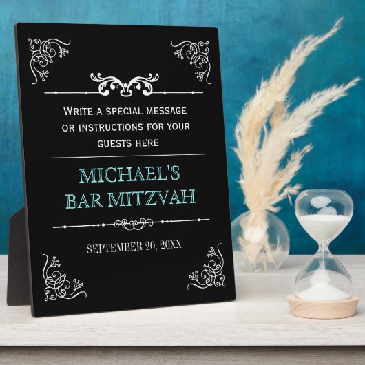  Typografische Bar/bat Mitzvah Plaque Fotoplaat (Zijkant)