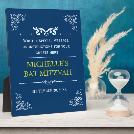  Typografische Bar/bat Mitzvah Plaque Fotoplaat (Zijkant)