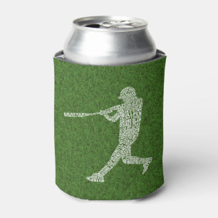 Typografische Baseball Softball Player kan Blikjeskoeler