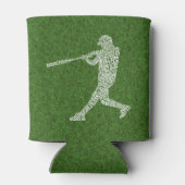 Typografische Baseball Softball Player kan Blikjeskoeler (Achterkant)