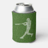 Typografische Baseball Softball Player kan Blikjeskoeler (Blikje Achterkant)