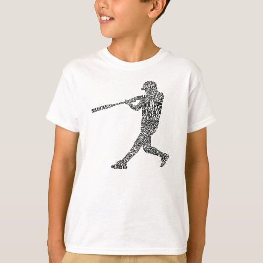 Typografische Baseball Softball Player T-shirt (Voorkant)