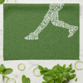 Typografische Baseball Softball Player Tea Towel Theedoek (Gevouwen)