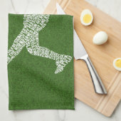Typografische Baseball Softball Player Tea Towel Theedoek (Quarter Fold)