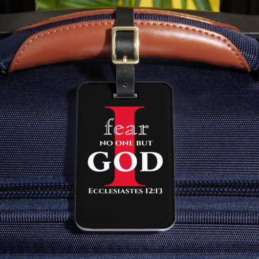 Typografische Bijbelversie ● Ik vrees niemand maar Bagagelabel (Voorkant Insitu 2)