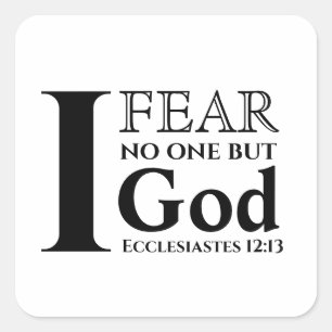 Typografische Bijbelversie ● Ik vrees niemand maar Vierkante Sticker