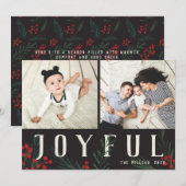 Typografische botanica 2 Foto Collage Joyful Feestdagenkaart (Voorkant / Achterkant)