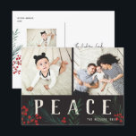 Typografische Botanica 2 Fotovrede Feestdagenkaart<br><div class="desc">Briefkaart. Deze nieuwe vakantiekaart kan op alle mogelijke manieren worden aangepast. Het collectie is voorzien van onze oorspronkelijke handbeschilderde winterbessen en foliekunstwerken. Vette moderne groeten die tussen het kunstwerk onderling verweven zijn maken een grillige typografische verklaring die uitkomt. Dit collectie omvat veelvoudige foto en collage opties om uw fotovoorkeur te...</div>