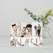 Typografische botanica 3 Fotocollage Vrede Folie Feestdagen Briefkaart (Staand Voorkant)