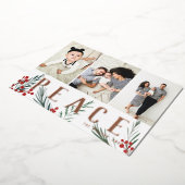 Typografische botanica 3 Fotocollage Vrede Folie Feestdagenkaart (Gedraaid)