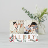 Typografische Botanicals 2 Fotokledingindustrie Folie Feestdagen Briefkaart (Staand Voorkant)