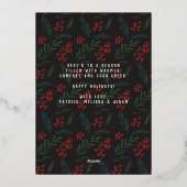 Typografische botanische foto Vrede Folie Feestdagenkaart (Achterkant)