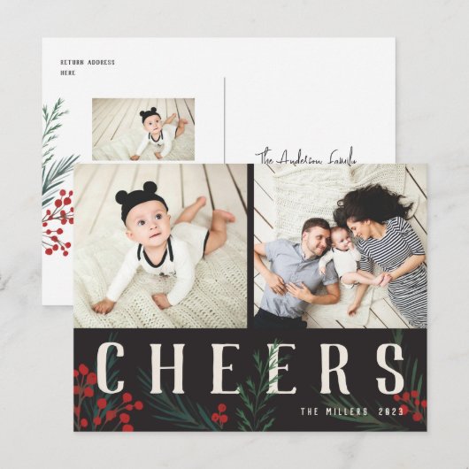 Typografische chemicaliën 2 Fotochemicaliën Feestdagenkaart (Voorkant / Achterkant)