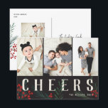 Typografische chemicaliën 3 Fotochemicaliën Feestdagenkaart<br><div class="desc">Briefkaart. Deze nieuwe vakantiekaart kan op alle mogelijke manieren worden aangepast. Het collectie is voorzien van onze oorspronkelijke handbeschilderde winterbessen en foliekunstwerken. Vette moderne groeten die tussen het kunstwerk onderling verweven zijn maken een grillige typografische verklaring die uitkomt. Dit collectie omvat veelvoudige foto en collage opties om uw fotovoorkeur te...</div>